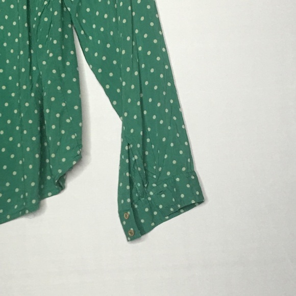 Medium Maeve Anthropologie Green Polka Dot Top - Picture 6 of 8